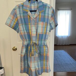 Gap Short Sleeve Madras Romper